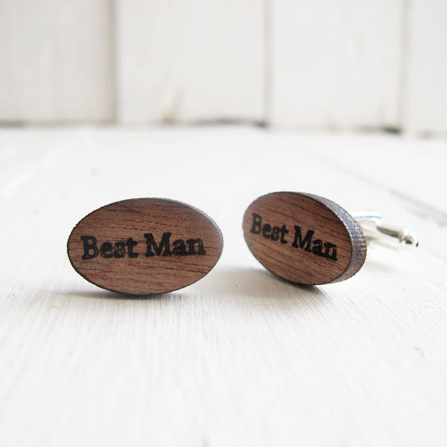 Engraved Best Man Cufflinks By Chips & Sprinkles