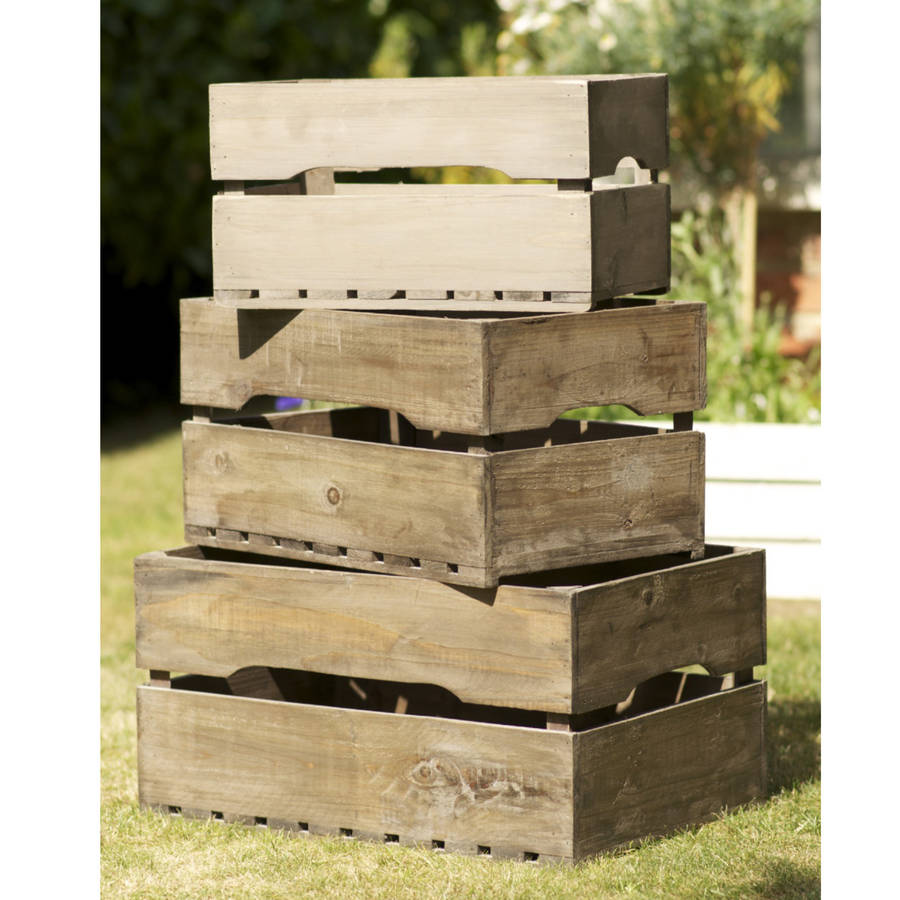 Reclaimed Wood Apple Storage Crate, 1 of 6