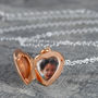 Heart Locket Rose Gold Plated Sterling Silver Necklace, thumbnail 9 of 10