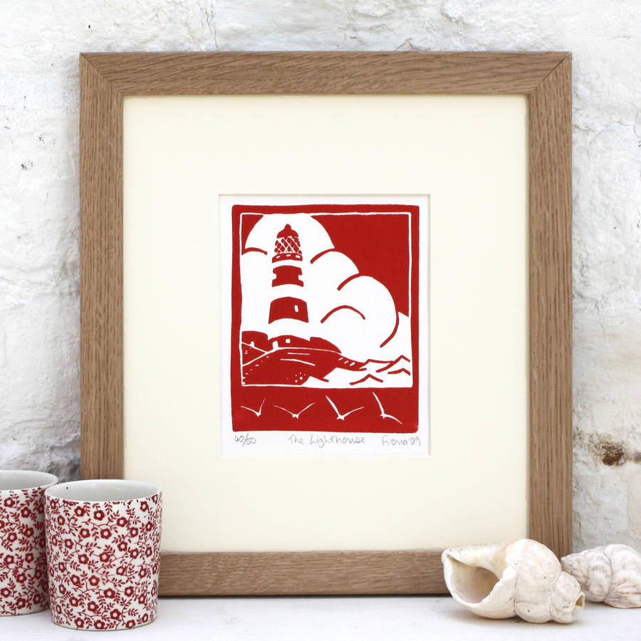 lighthouse coastal art print by fiona carver