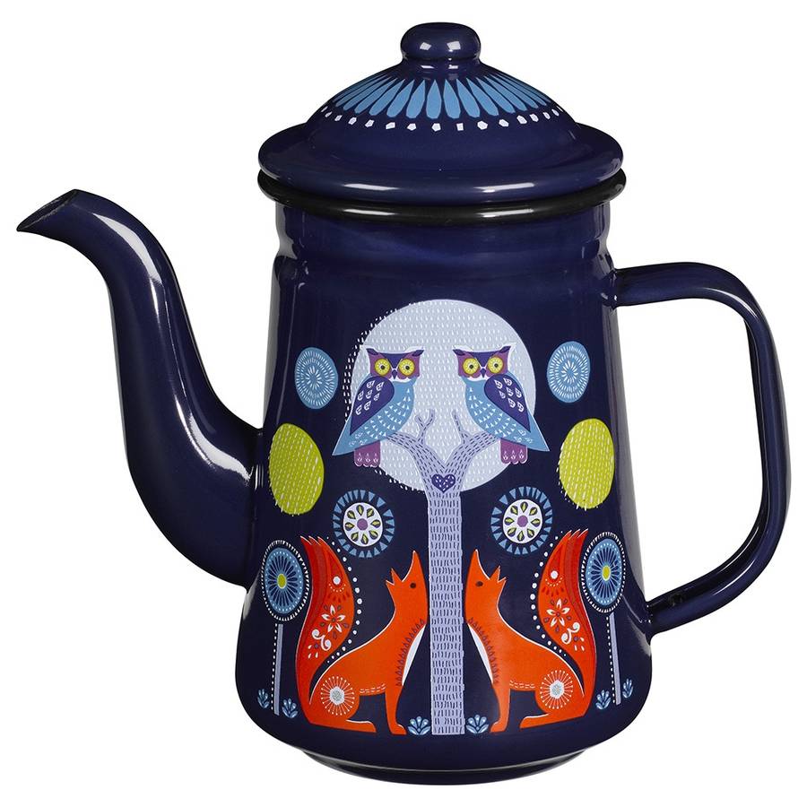 Folklore Woodland Enamel Coffee Pot Midnight By Old With ...