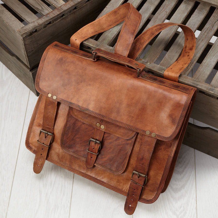 convertible leather backpack satchel by vida vida | notonthehighstreet.com