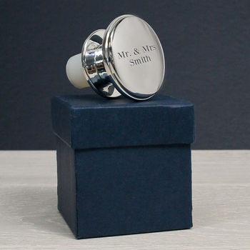 Engraved Silver Plated Bottle Stopper, 3 of 8