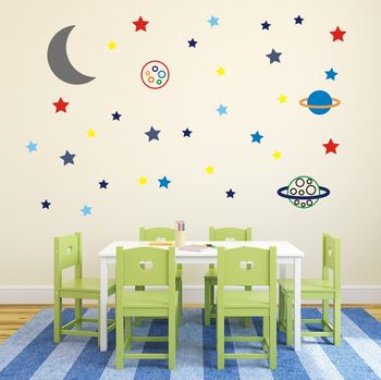 Stars And Planets Fabric Wall Sticker, 4 of 4