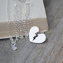 Personalized Broken Heart Necklace In Sterling Silver, thumbnail 1 of 3