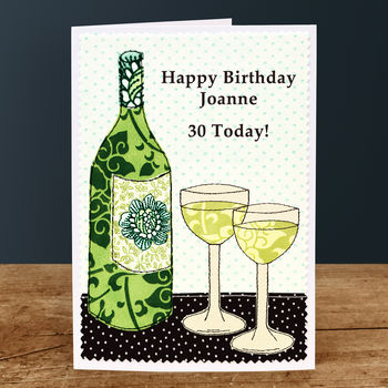 'Wine' Personalised Birthday Card, 3 of 3