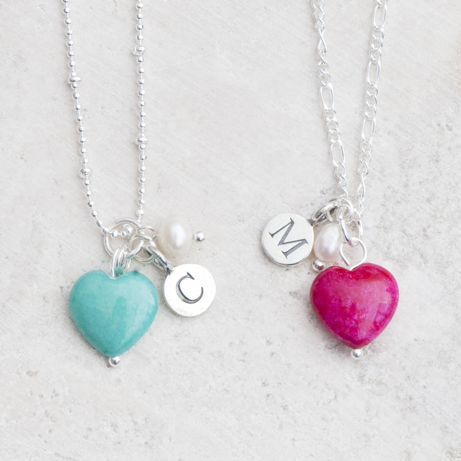 Alice Stone Heart Personalised Necklace By Bloom Boutique ...