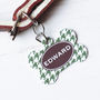 Personalised Houndstooth Pet Tag Bone Shaped, thumbnail 1 of 5