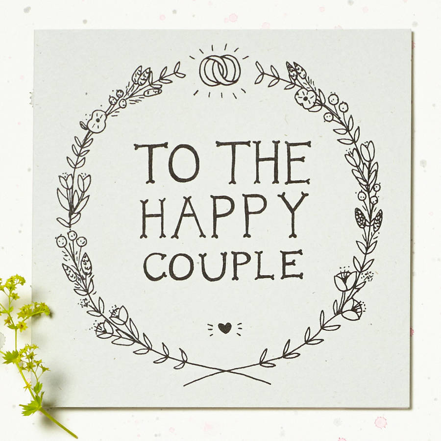 to the happy couple wedding card by wolf whistle