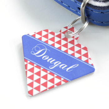 Personalised Triangle Pet Tag Diamond Shaped, 5 of 5
