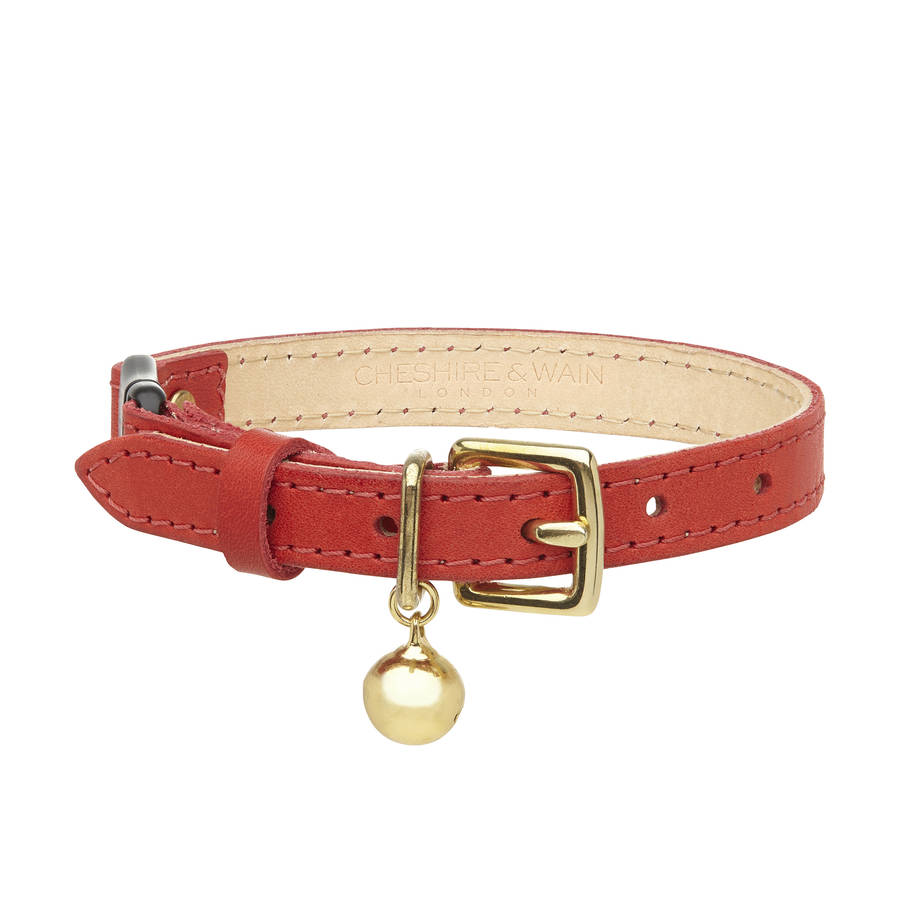 Smooth Leather Cat Collar With Safety Catch By Cheshire & Wain