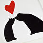 Bear Couple Sitting Silhouette, Personalised A3 Print, thumbnail 3 of 7