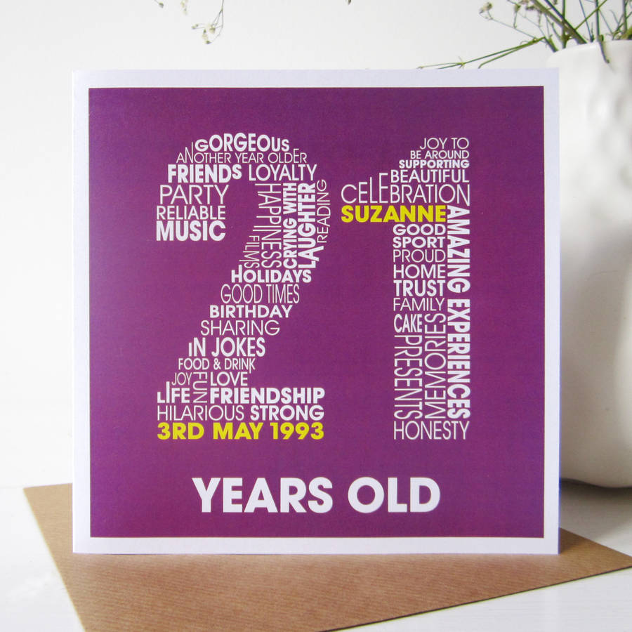 Personalised 21st Birthday Card By Mrs L Cards Notonthehighstreet