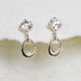 Sterling Silver Diamante Drop Earrings, thumbnail 1 of 3