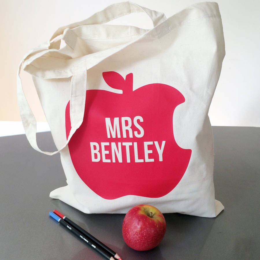 Personalised Apple Teacher / School Bag By Crafteratti
