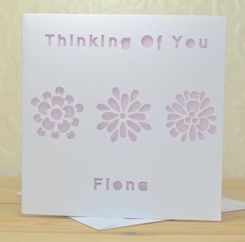Personalised Laser Cut Thinking Of You Card, 2 of 4