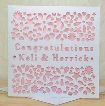 Personalised Laser Cut Engagement Card, 5 of 7