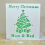 Personalised Laser Cut Christmas Tree Card, thumbnail 1 of 5