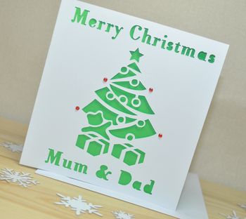 Personalised Laser Cut Christmas Tree Card, 2 of 5