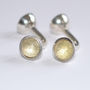 Double Domed Silver Glass Cufflinks, thumbnail 1 of 3