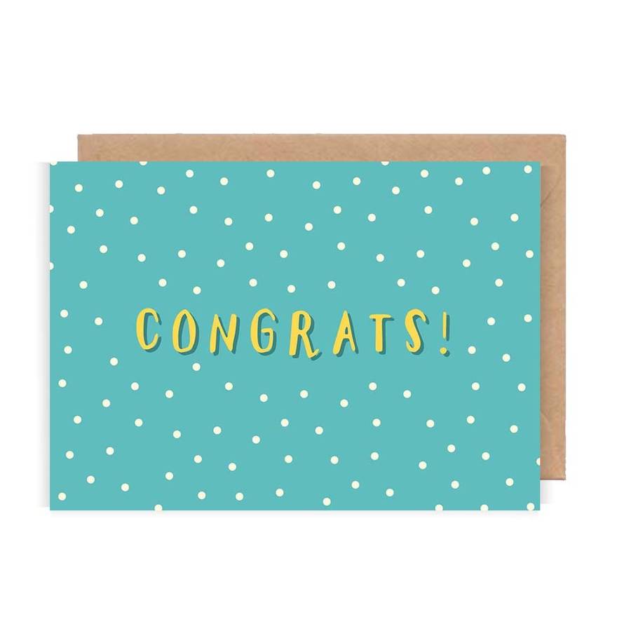cute blank 'congrats' greetings card by the happy pencil ...