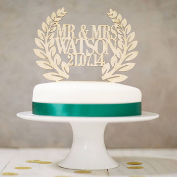 Personalised Wreath Wedding Cake Topper, 5 of 5