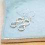 Sterling Silver Infinity Hook Drop Earrings, thumbnail 2 of 4