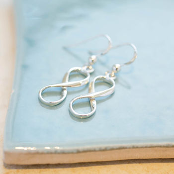 Sterling Silver Infinity Hook Drop Earrings, 2 of 4