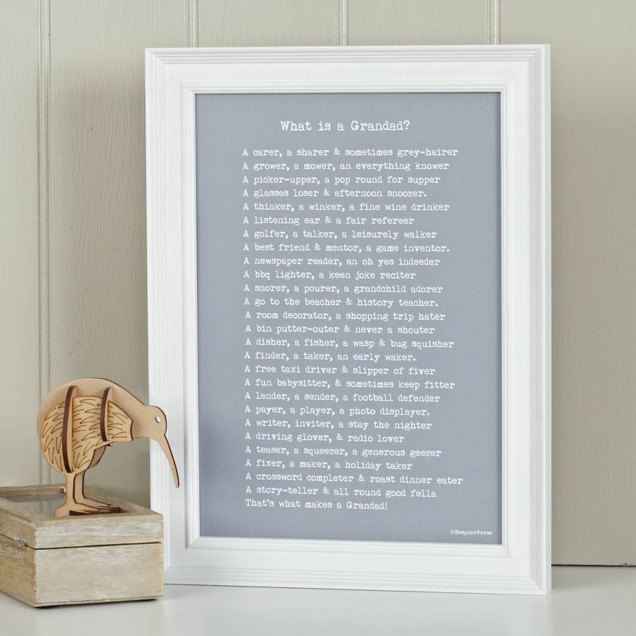 'what is a grandfather?' personalised poem print by bespoke verse ...