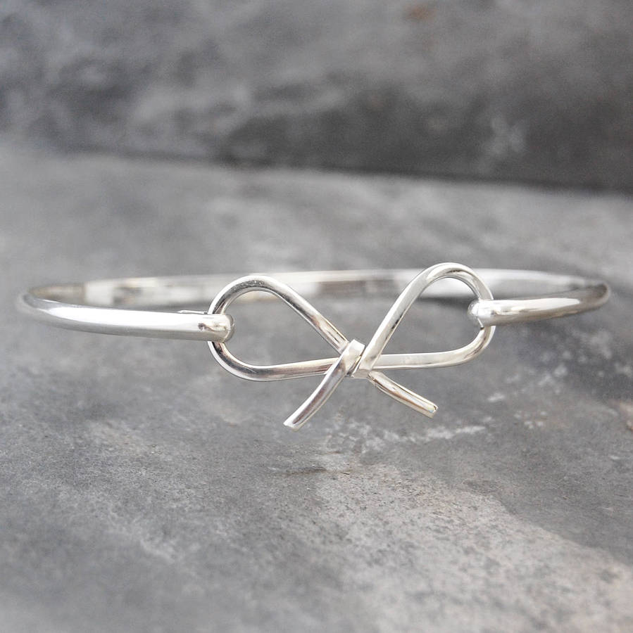 silver bow bangle