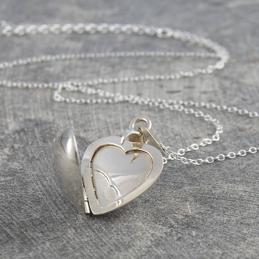 Chunky Heart Sterling Silver Locket Necklace By Otis Jaxon