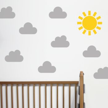 Children's Sun And Clouds Wall Sticker, 6 of 8