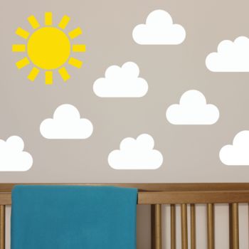 Children's Sun And Clouds Wall Sticker, 2 of 8
