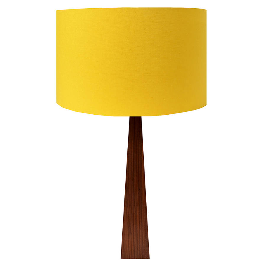 yellow wooden table lamp by hunkydory home