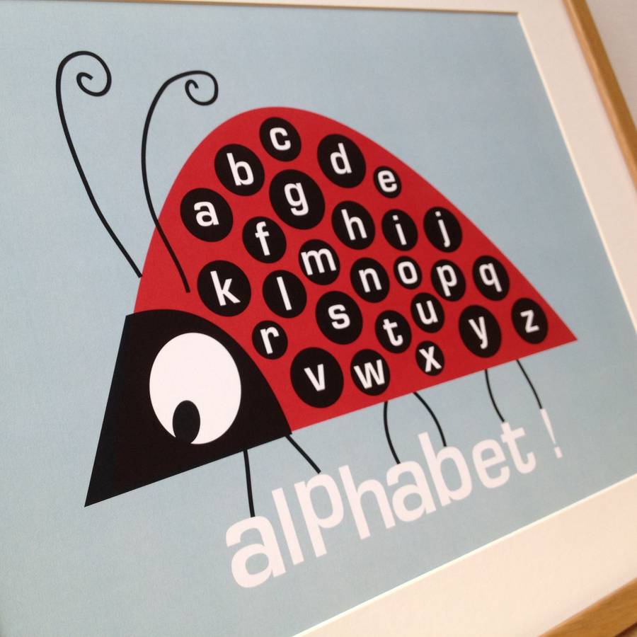 Children's Ladybird Alphabet Nursery Print By Half Pint Home