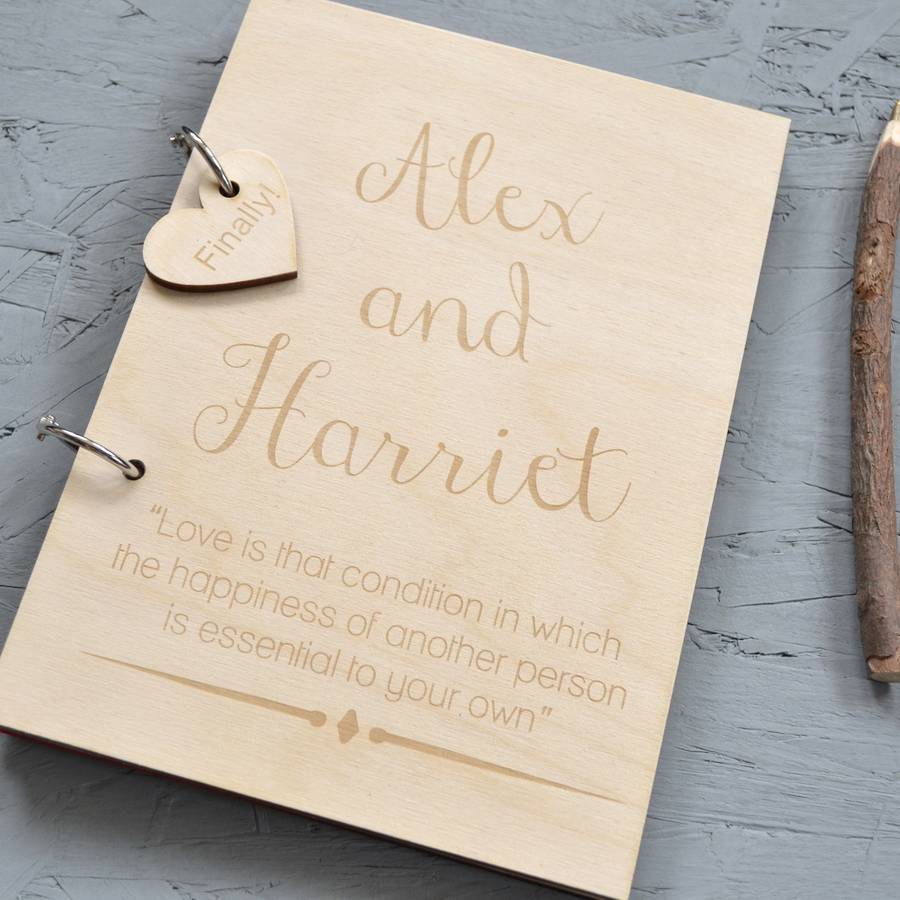 Personalised Wooden Guest Book By Clouds and Currents