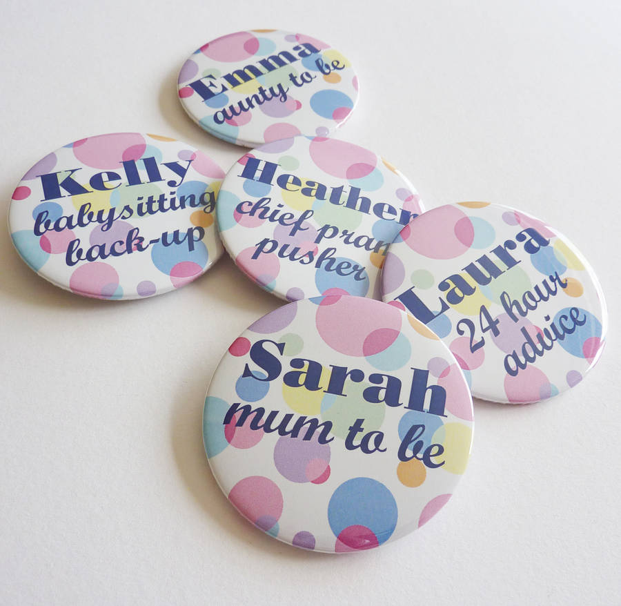 Baby Shower Badges By Little Cherub Design