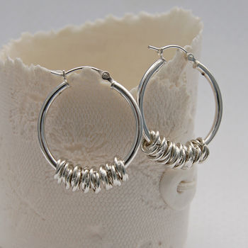 Silver Hoola Hoop Earrings, 2 of 5