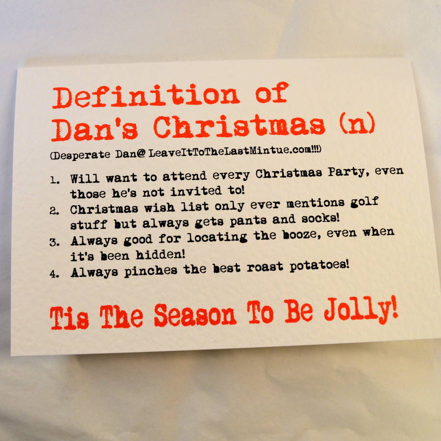 Personalised Definition Of Christmas By Sew Very English
