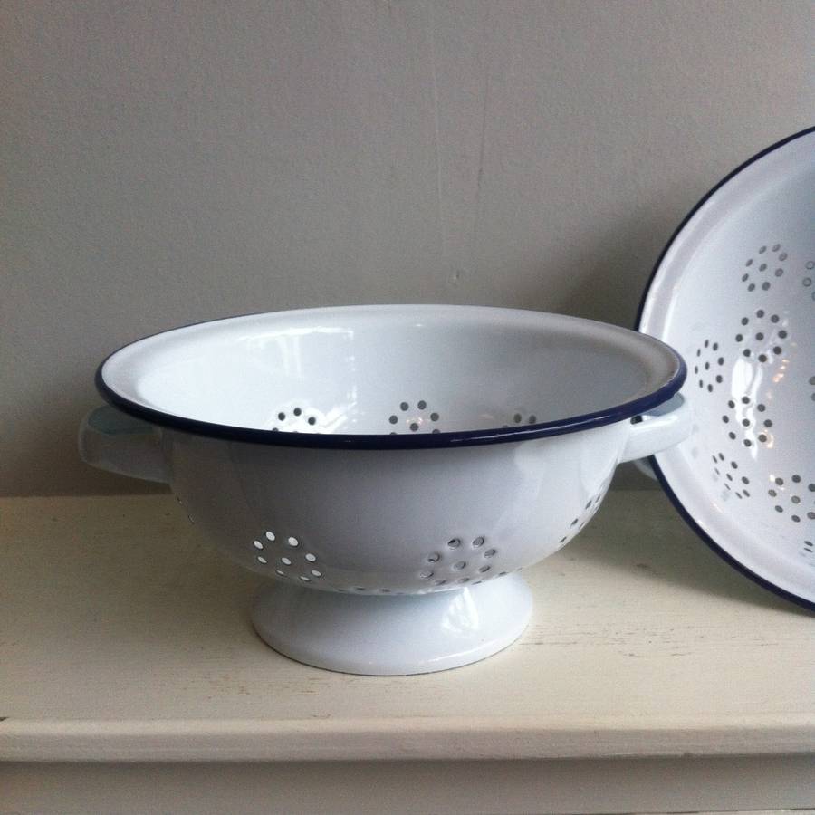 enamel colander by housekeeping
