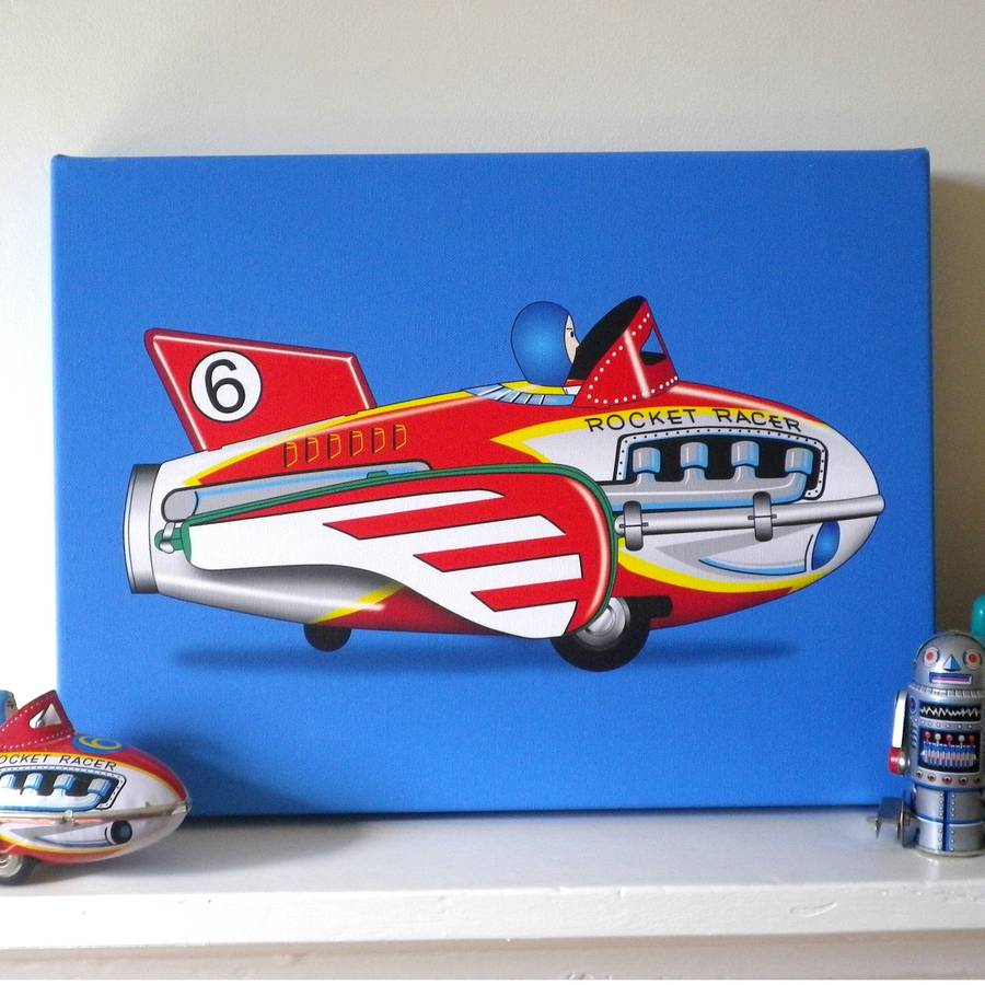 Rocket Racer Tin Toy Pop Art Print By Glyn West Design