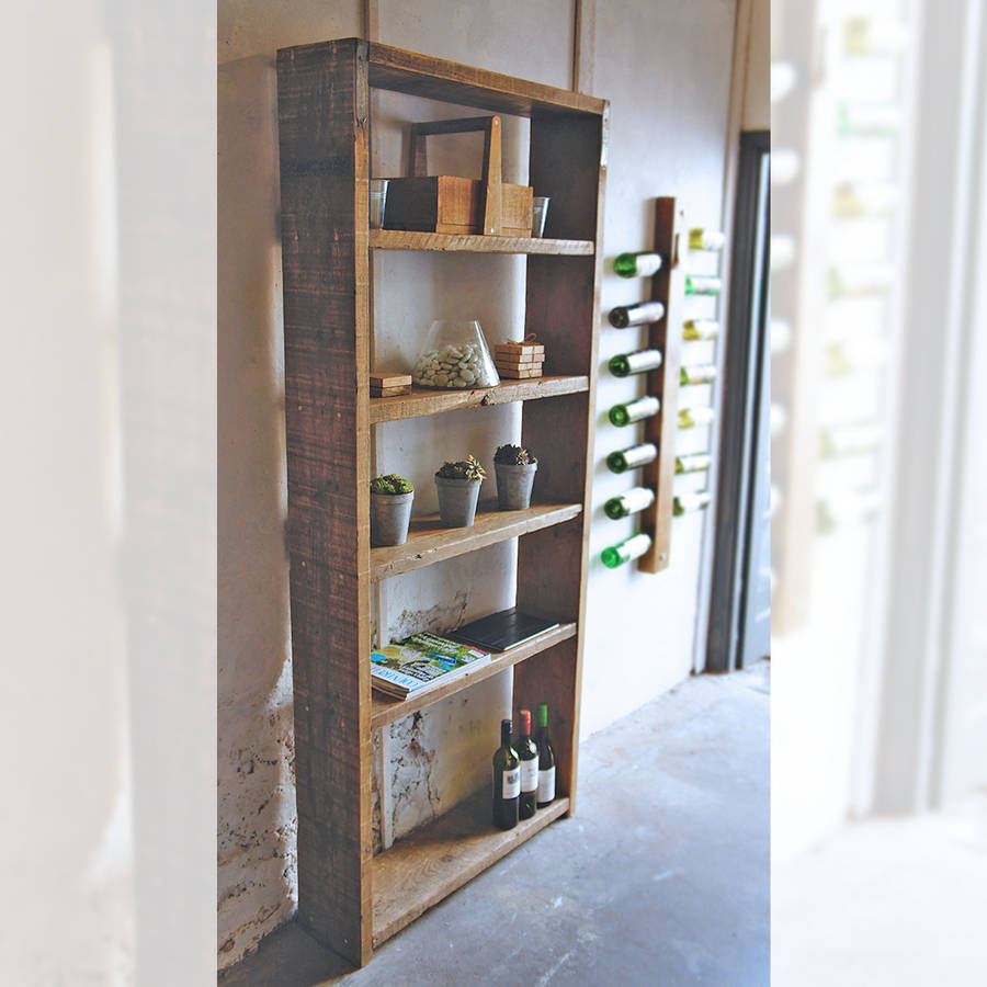 reclaimed wood scaffold shelving unit by revive joinery