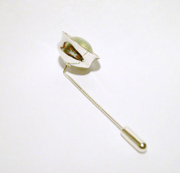 Silver And Glass Flared Tie Or Lapel Pin, 2 of 3