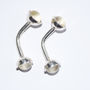 Double Domed Silver Glass Cufflinks, thumbnail 2 of 3