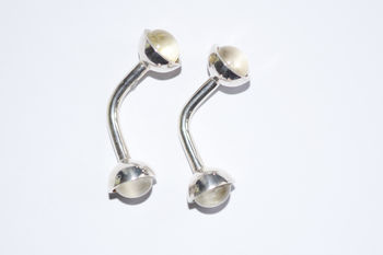 Double Domed Silver Glass Cufflinks, 2 of 3