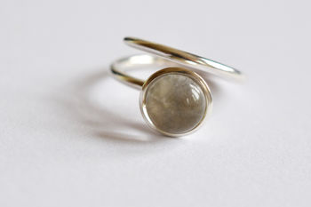 Silver Domed Ring With Glass Centre, 2 of 4