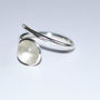 Silver Domed Ring With Glass Centre, thumbnail 3 of 4