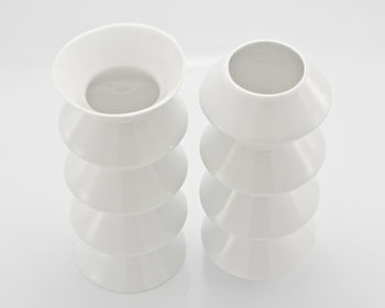 Porcelain Zig Zag Vases Set Of Two, 3 of 3