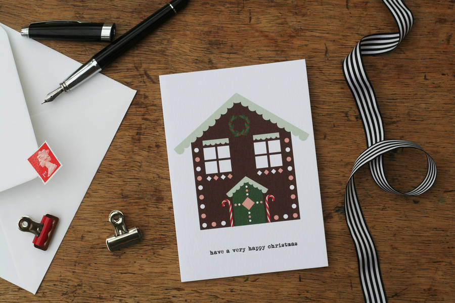 Gingerbread House Christmas Card 