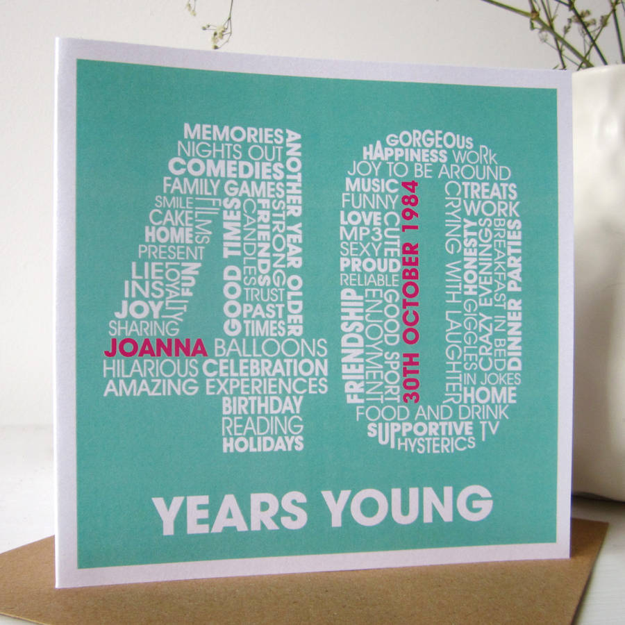 personalised 40th birthday card by mrs l cards